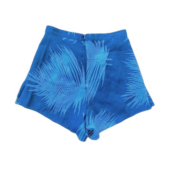 RUNAWAY Australia Blue Palm Print Casual Summer Beach Shorts  Women's Size 6 - Picture 5 of 7